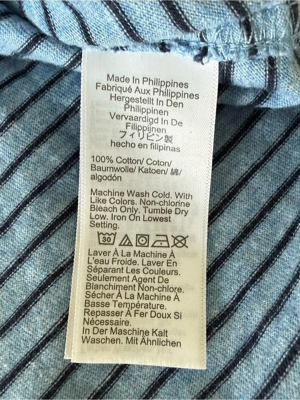 J.Crew Slub Cotton Stripe Men's Medium Blue Pocket Polo Shirt Preppy Collegiate